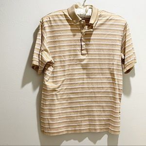 Vintage BOBBY JONES Polo Golf Shirt beige stripe